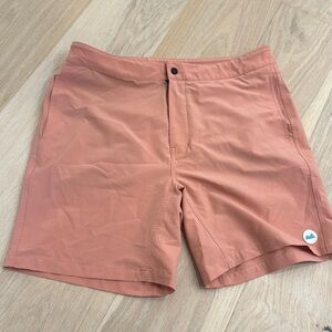 Myles swim trunks - pink with teal lining